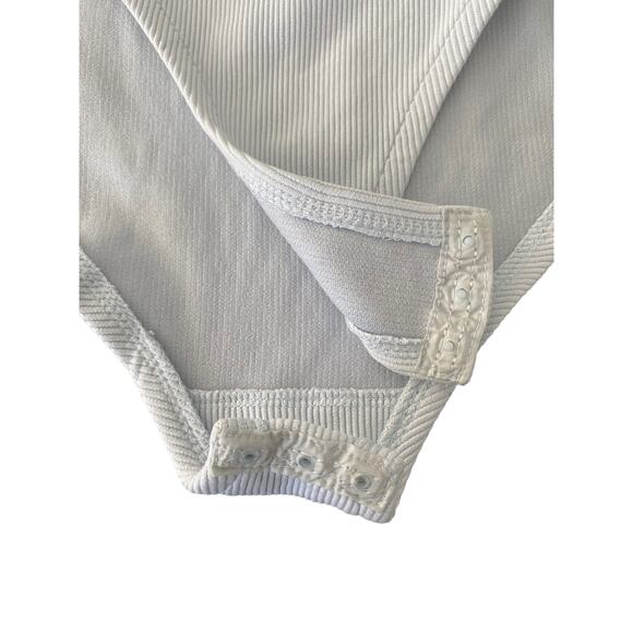 TOPSHOP LIGHT BLUE RIBBED BODYSUIT SIZE 8 - Picture 4 of 6